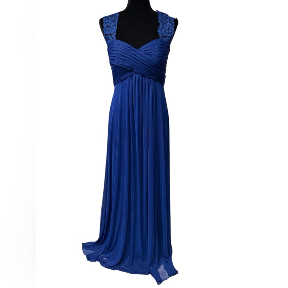 Elegant Blue Sweetheart Ruched Maxi Gown